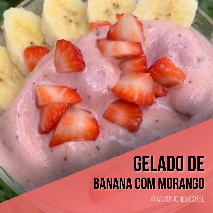 Gelado de Banana com Morango