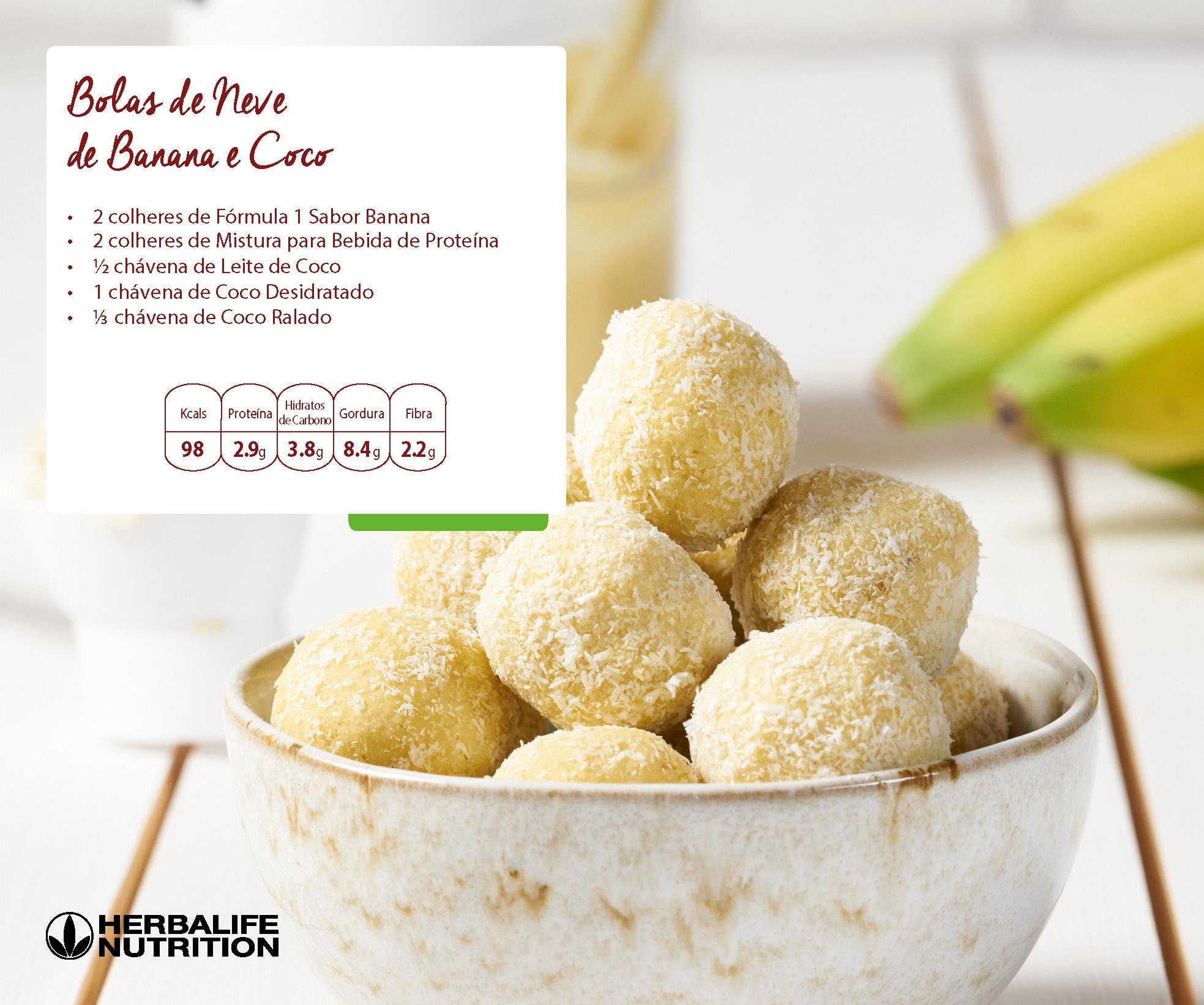 Bolas de Neve de Banana Coco