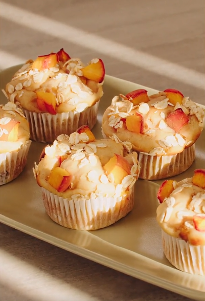 Muffins de Pêssego e Líchia (Vegetarianos)