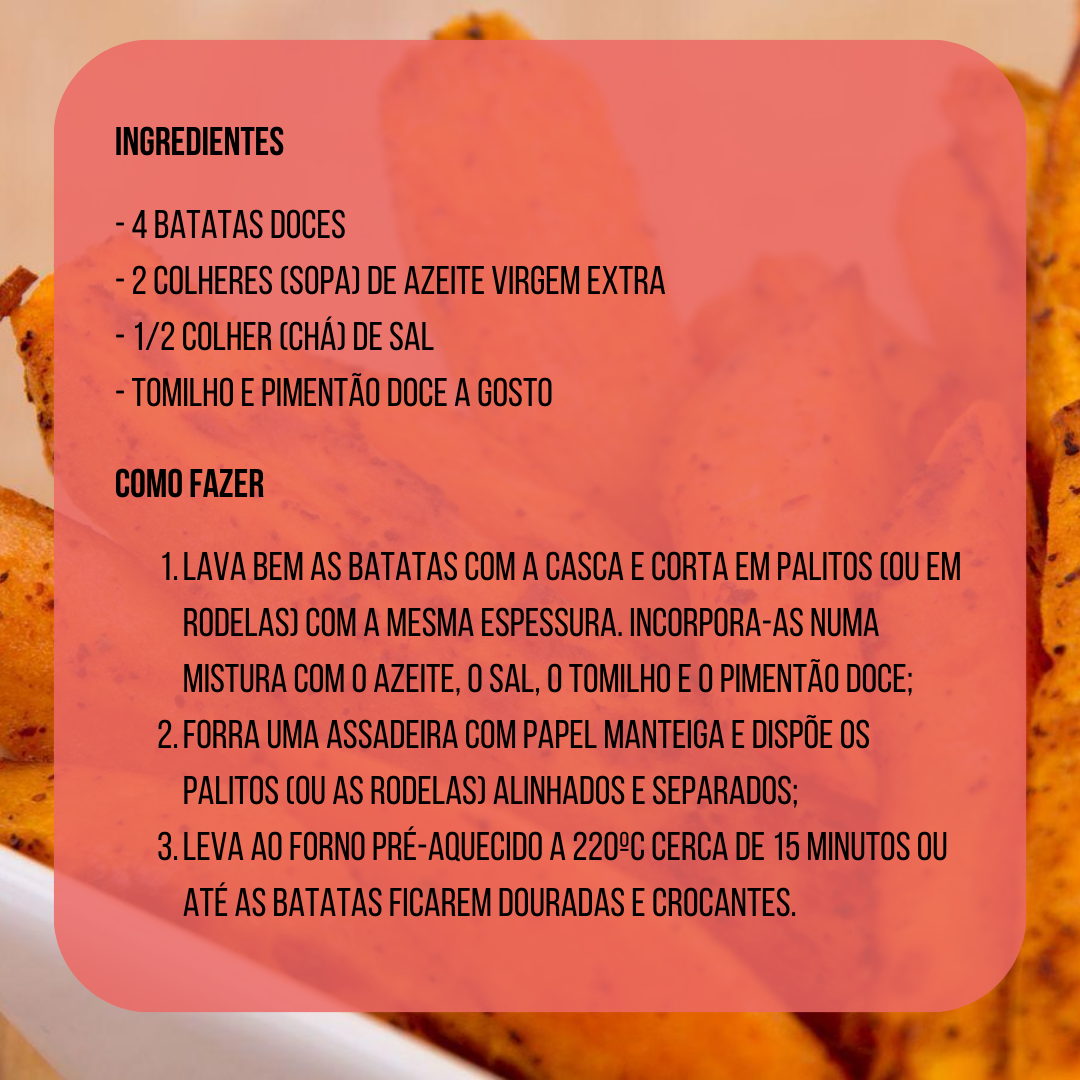 Palitos de Batata Doce