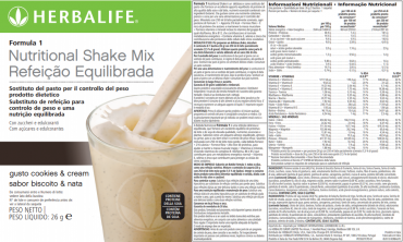 Saquetas Fórmula 1 Biscoito e Nata - Herbalife